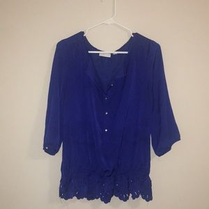 Beautiful Cobalt Blue Top with Cut Out Detail